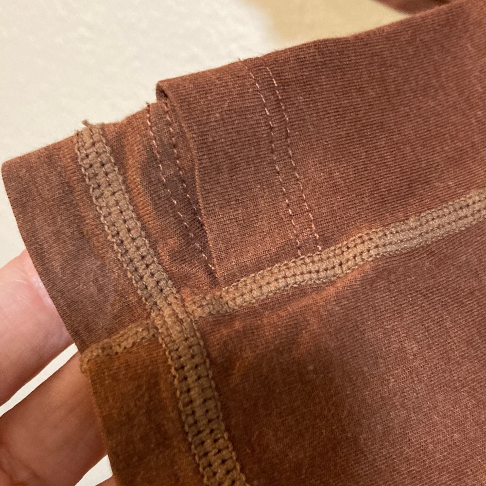 Netdraw BROWN Bamboo Long Sleeve Hoodie Tee Shirt thumbholes Lightweight sz S - Picture 5 of 6